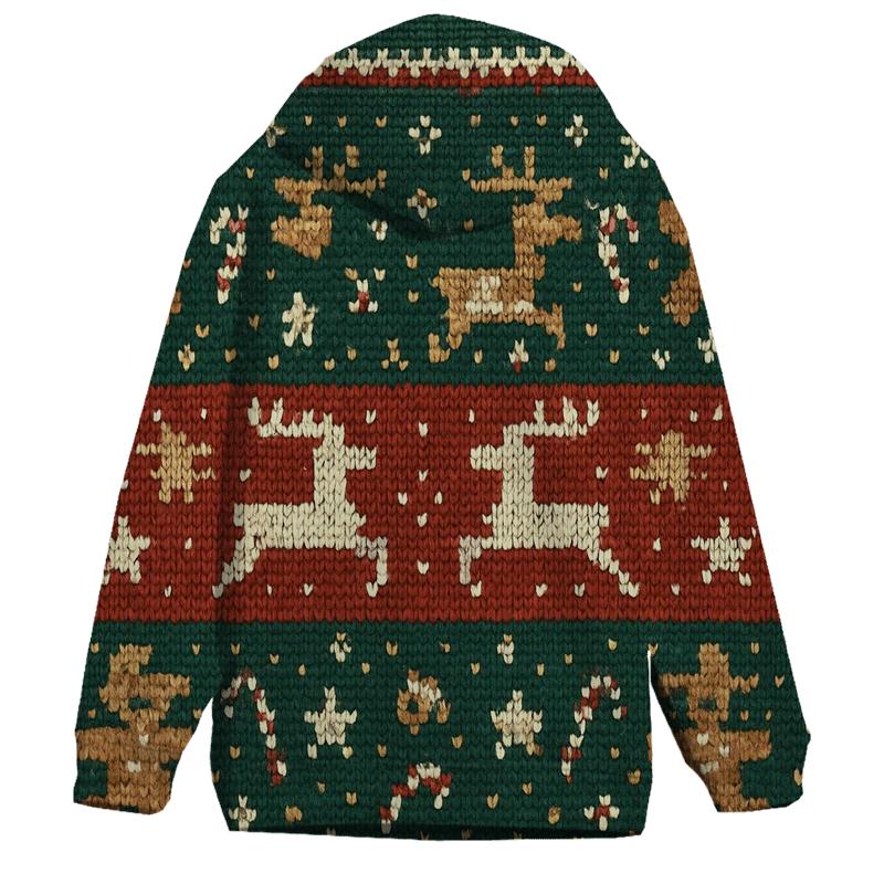 Gingerbread Rocket Reindeer Sweater Stripe Design hoodie designs