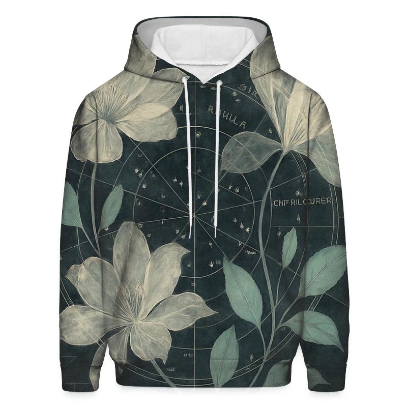 Midnight Botanical Star Chart Collage custom hoodies