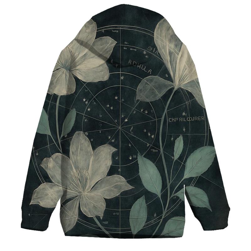 Midnight Botanical Star Chart Collage custom hoodies
