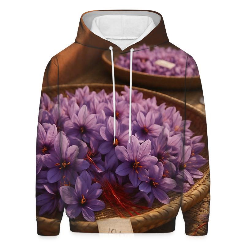 Saffron Crocus Drying Trays In A Mountain Courtyard hoodie styles