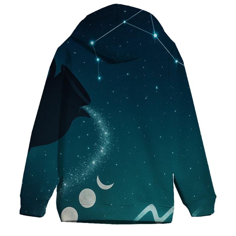 Aquarius Lunar Pitcher Constellation Pour embroidered hoodies