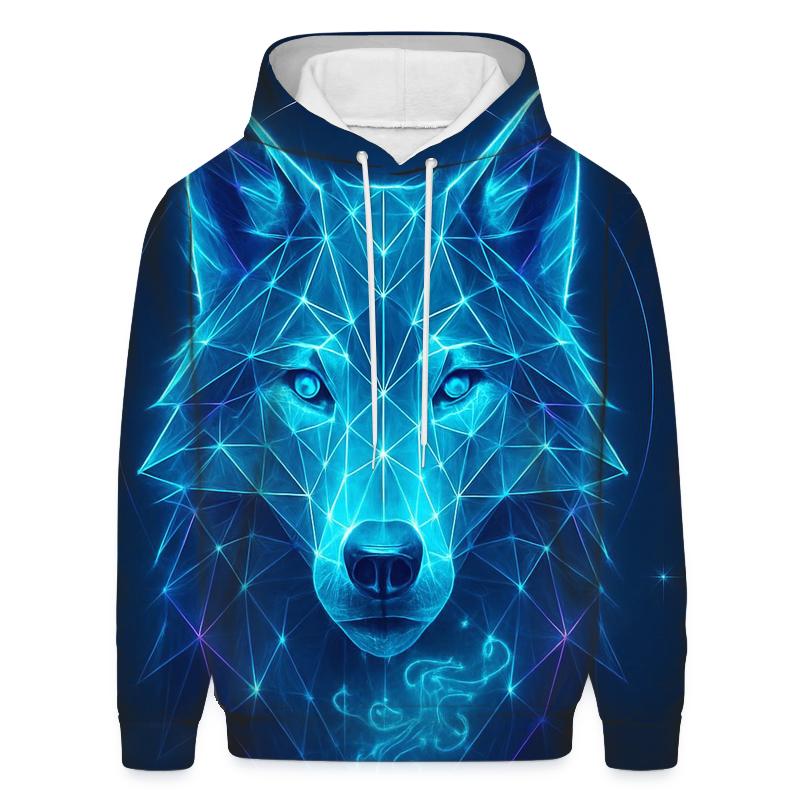 Aurora Lattice Wolf Sentinel designer hoodies