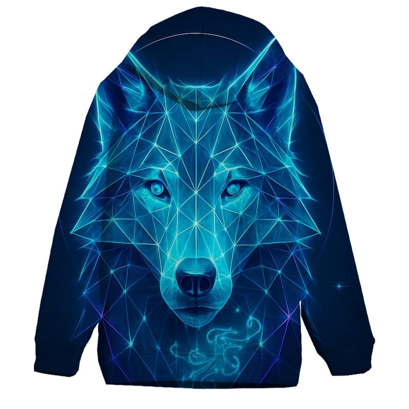 Aurora Lattice Wolf Sentinel designer hoodies