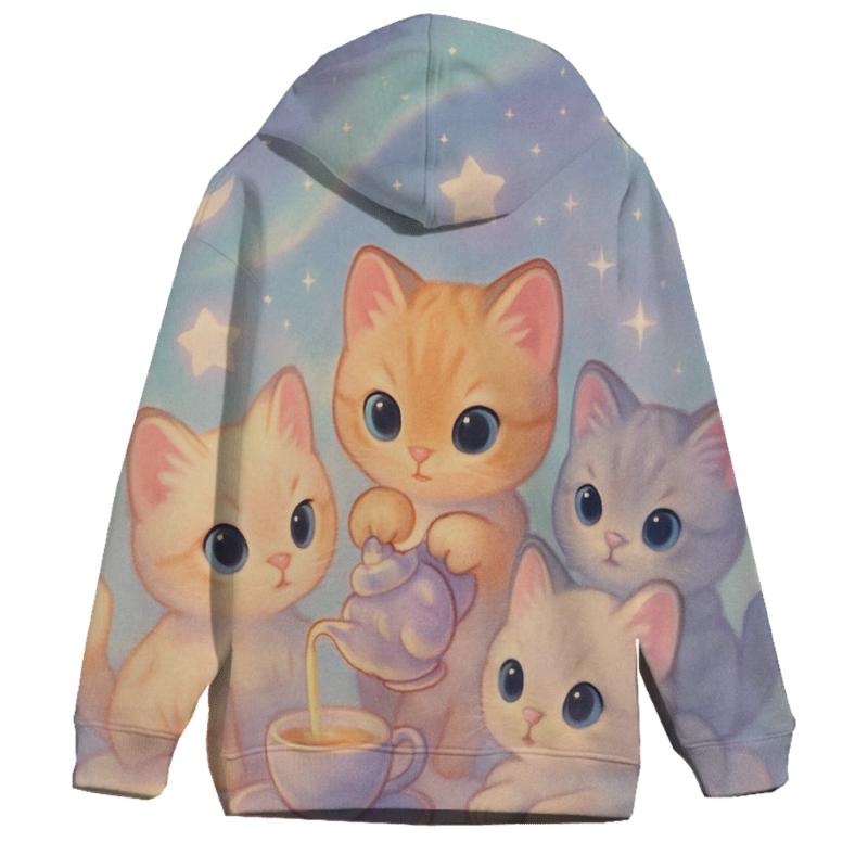 Cloud Tea Party Kittens hoodies fashion