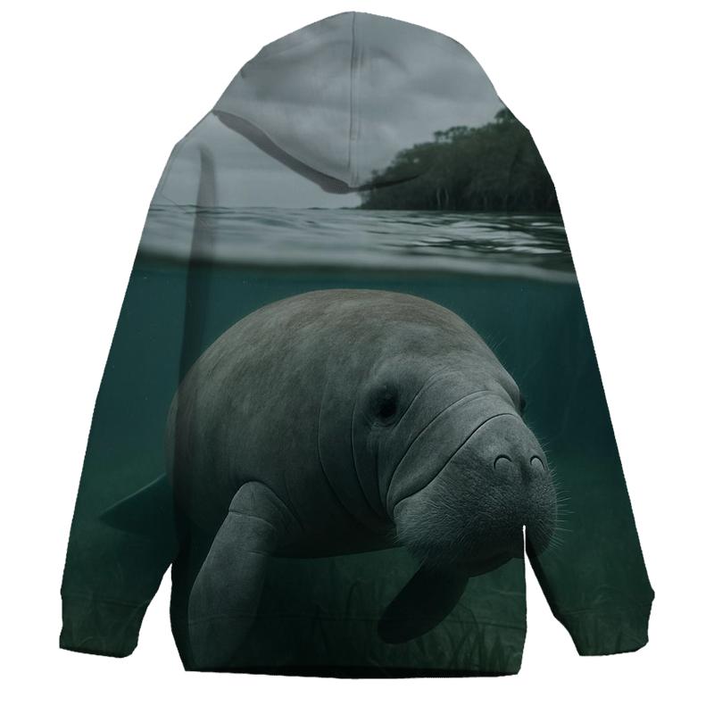 Estuary Drifter West Indian Manatee lightweight hoodies