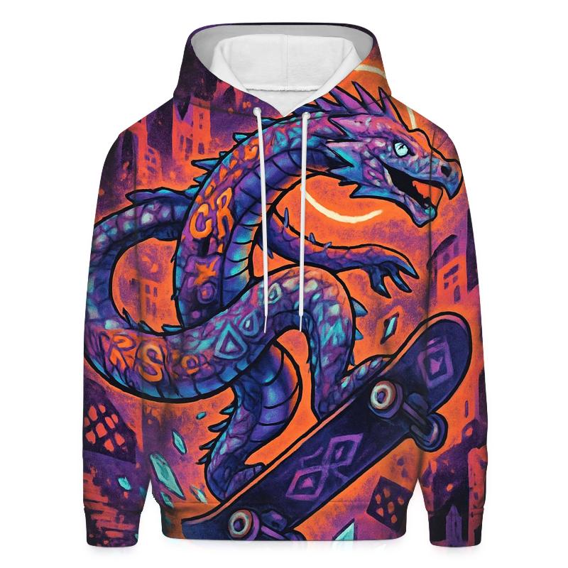 Runic Skate Serpent embroidered hoodies