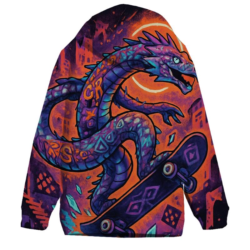 Runic Skate Serpent embroidered hoodies