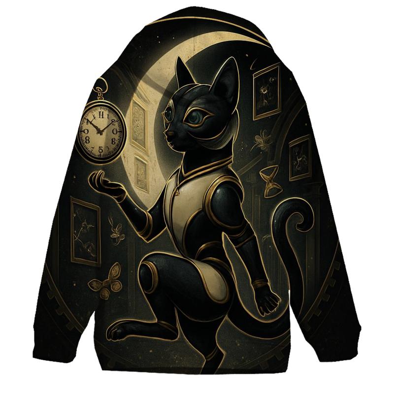 Clockwork Moonlight Cat Curator premium hoodies