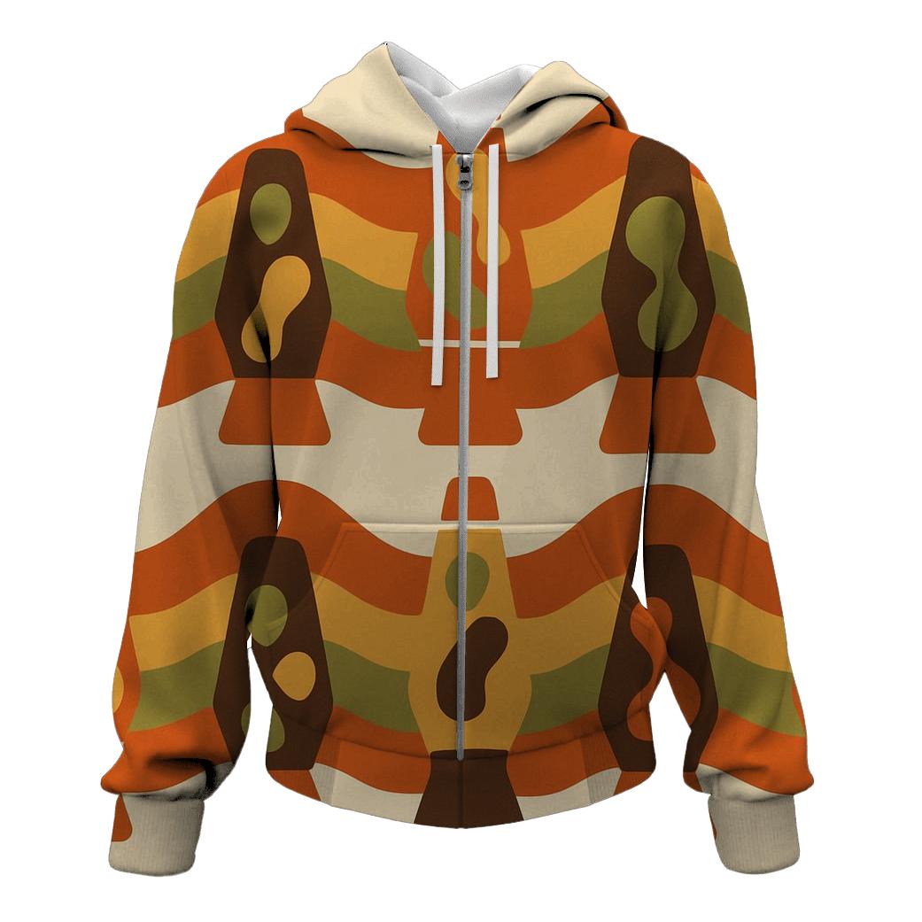 Groovy Lava Lamp Silhouette Waves premium hoodies