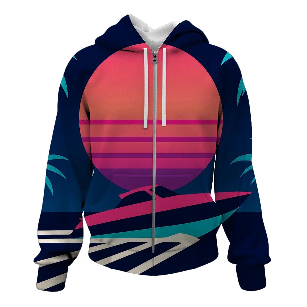 Miami Vice Speedboat Silhouette hoodie styles
