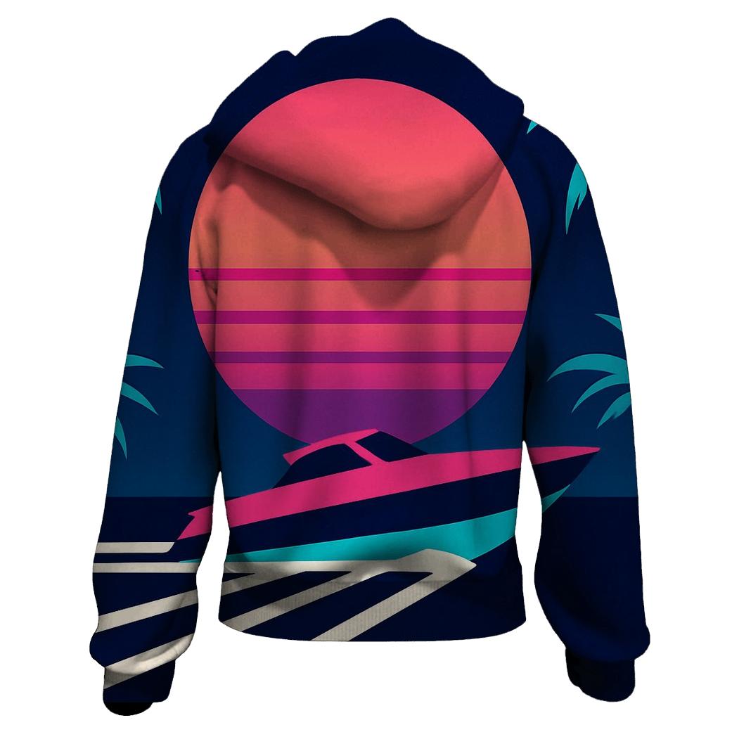 Miami Vice Speedboat Silhouette hoodie styles