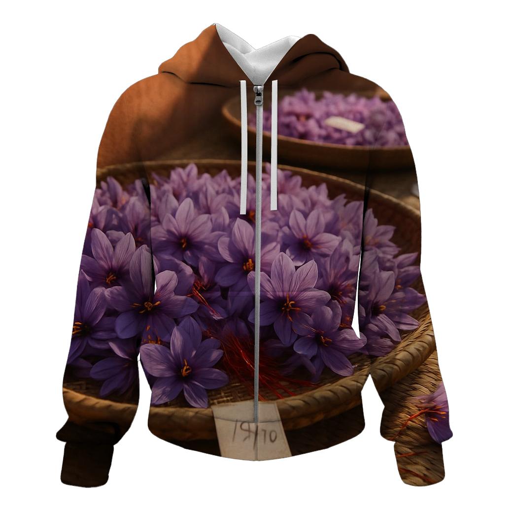 Saffron Crocus Drying Trays In A Mountain Courtyard hoodie styles