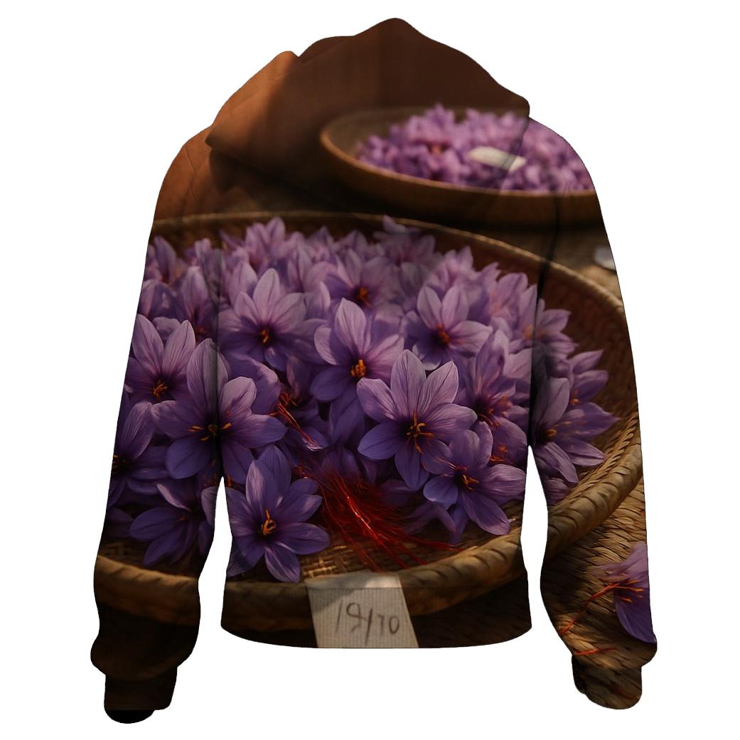 Saffron Crocus Drying Trays In A Mountain Courtyard hoodie styles
