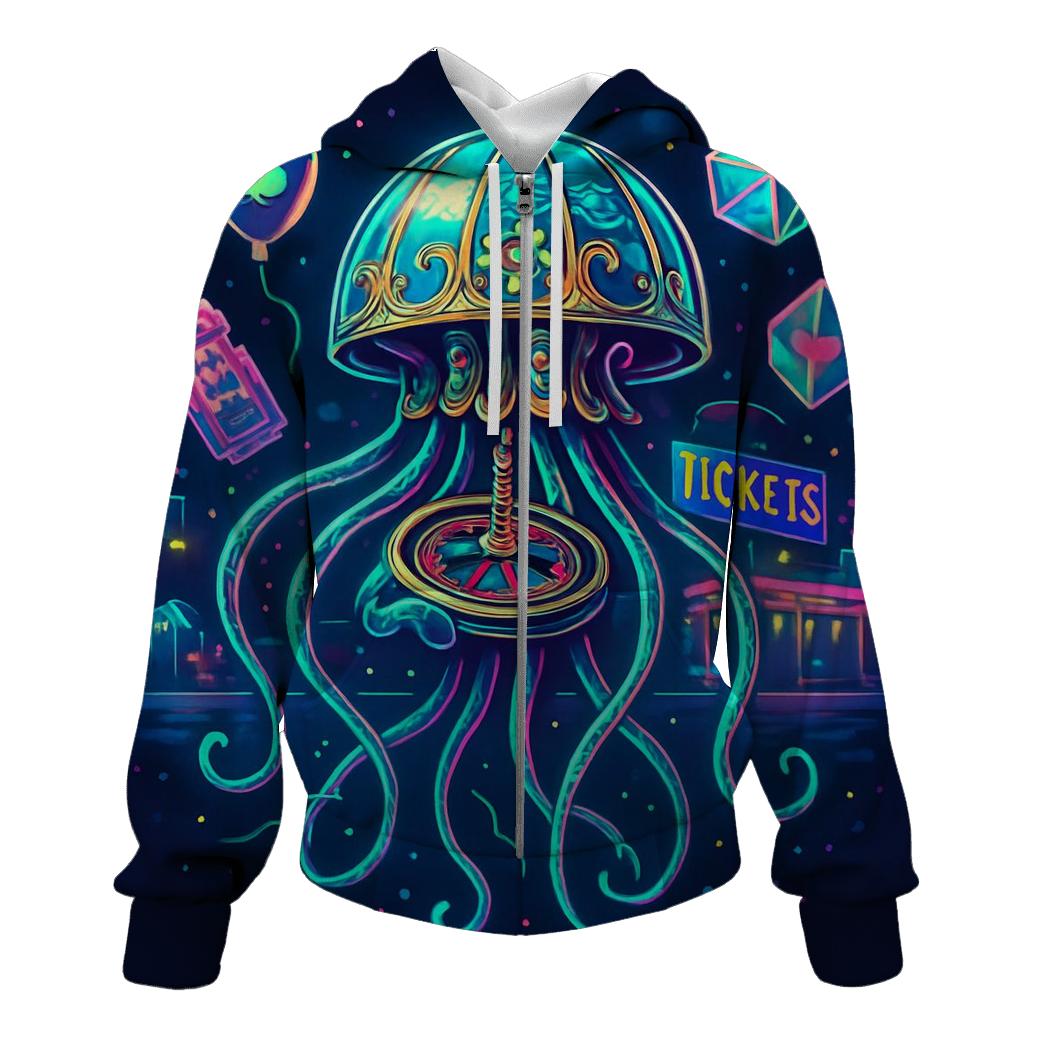 Clockwork Jellyfish Carnival embroidered hoodies