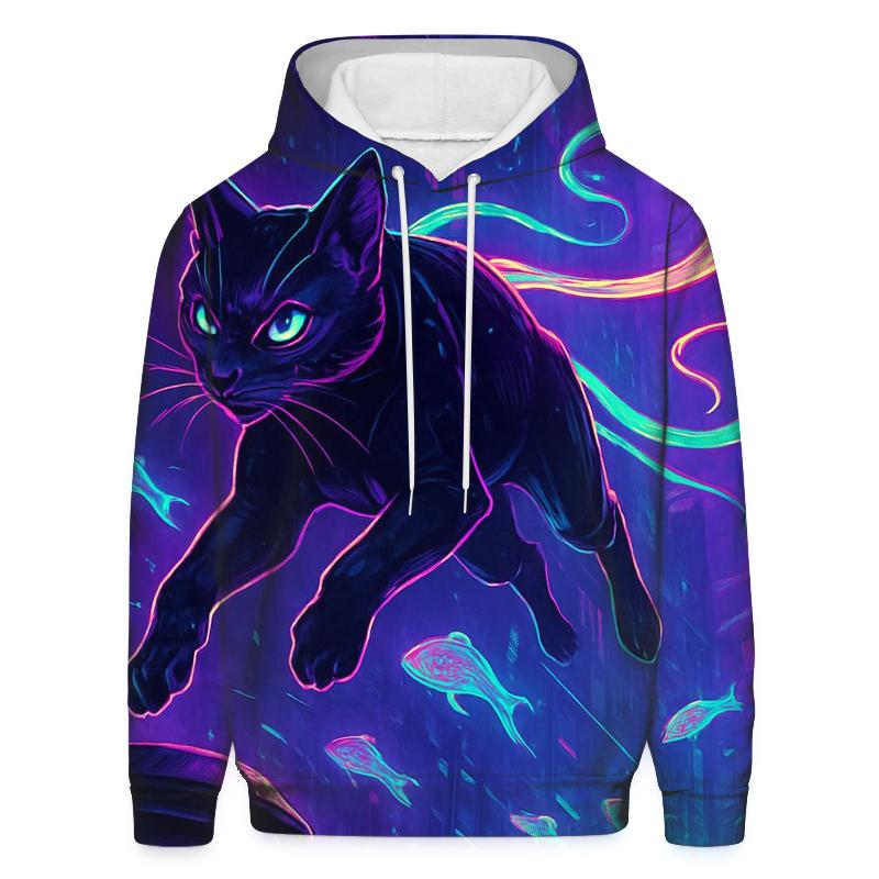 Neon Koi Rain Alley Cat Drifter graphic hoodies