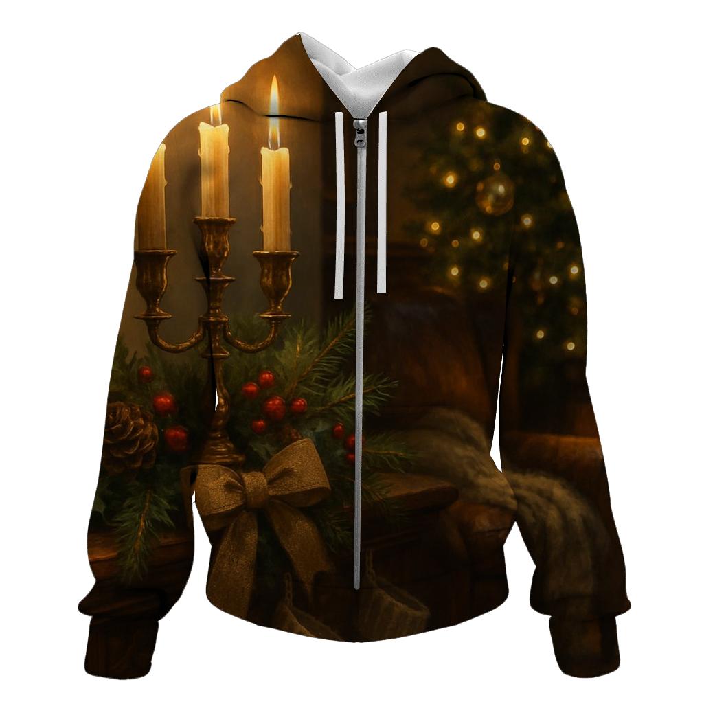 Candlelit Hearth And Evergreen Mantel hoodie styles