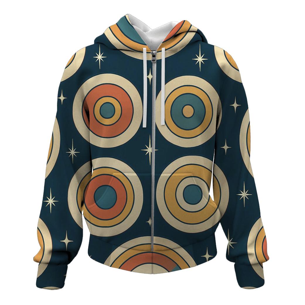 Vinyl Record Orbit Medallions embroidered hoodies