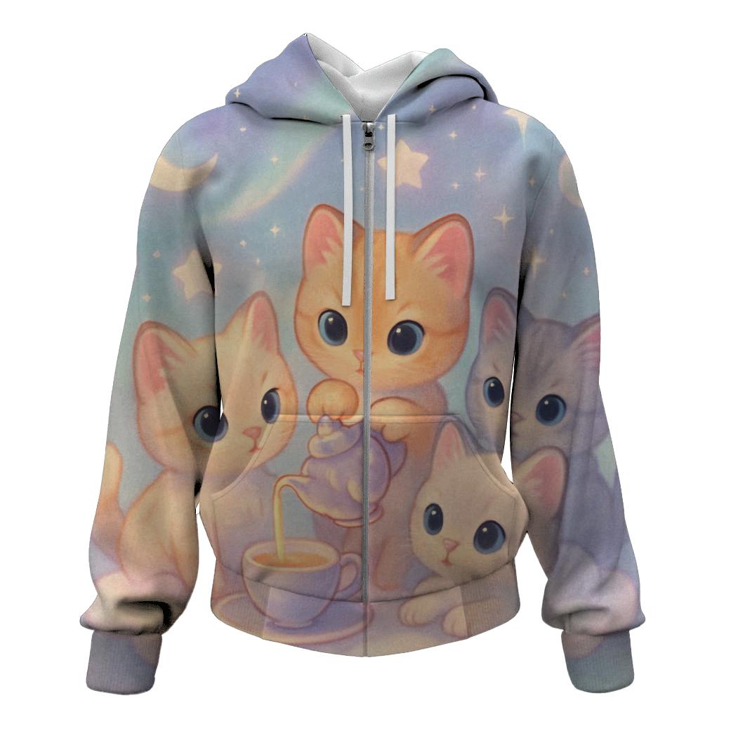 Cloud Tea Party Kittens premium hoodies