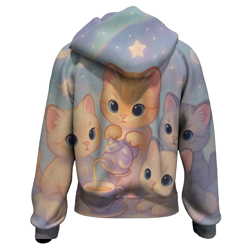Cloud Tea Party Kittens premium hoodies