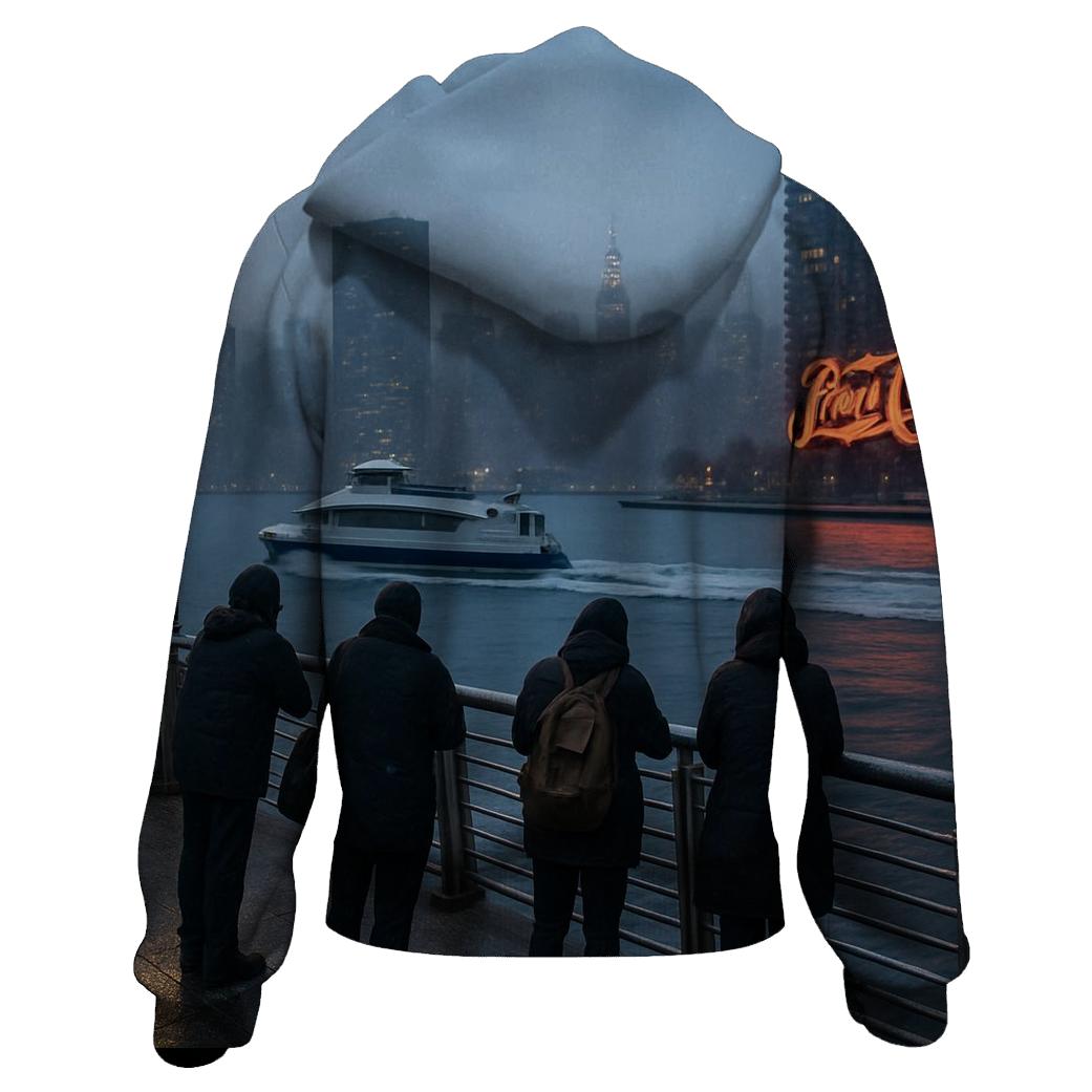 Gantry Plaza Snow Squall Facing Midtown embroidered hoodies