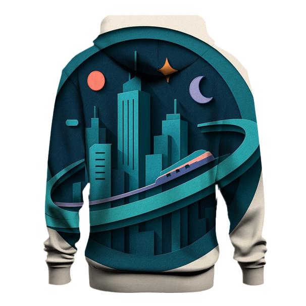Prismatic Paper Cut City Orbit hoodie styles