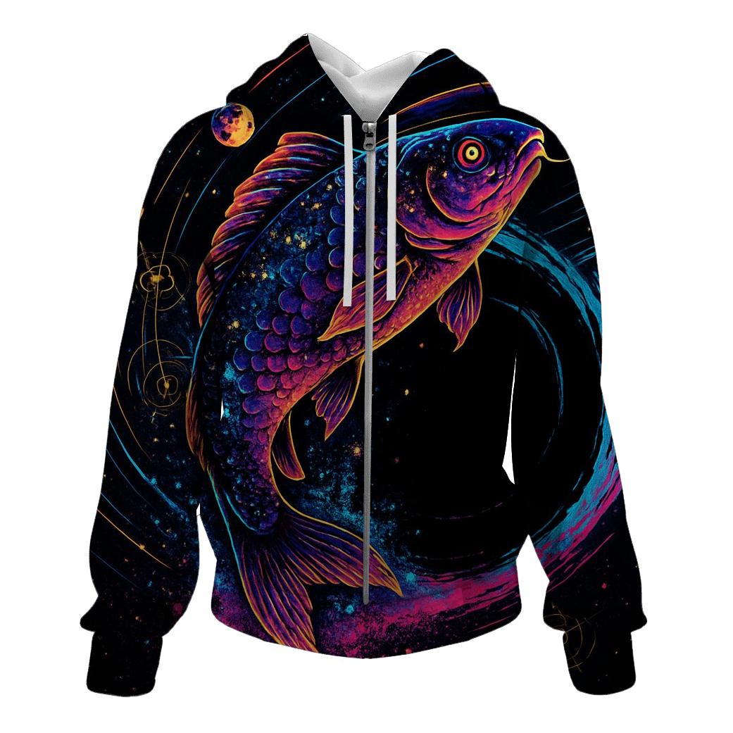 Chrono Koi Through The Gravity Well graphic hoodies