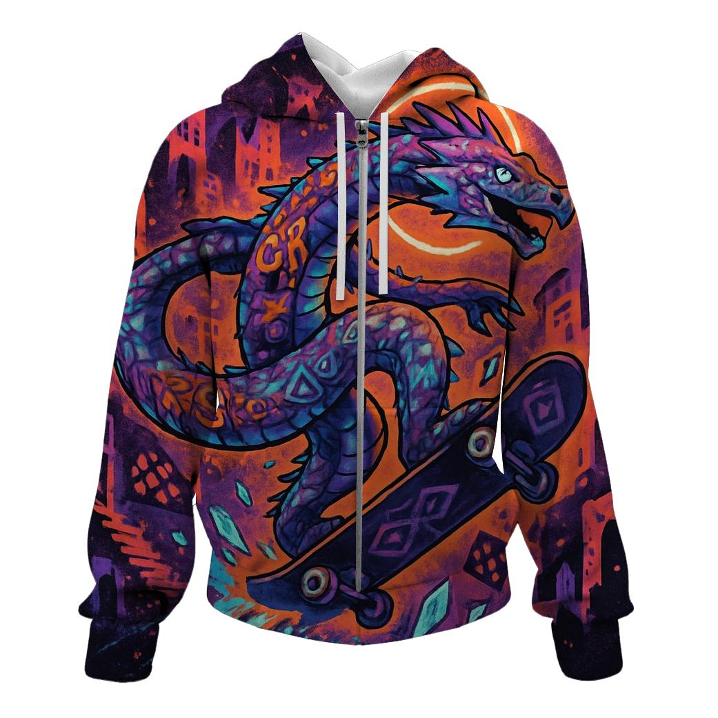 Runic Skate Serpent embroidered hoodies