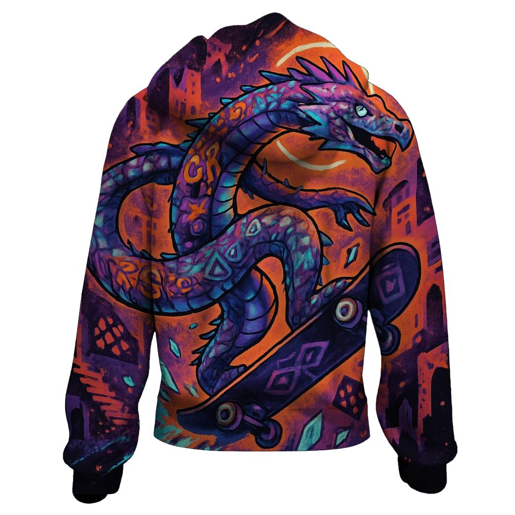 Runic Skate Serpent embroidered hoodies