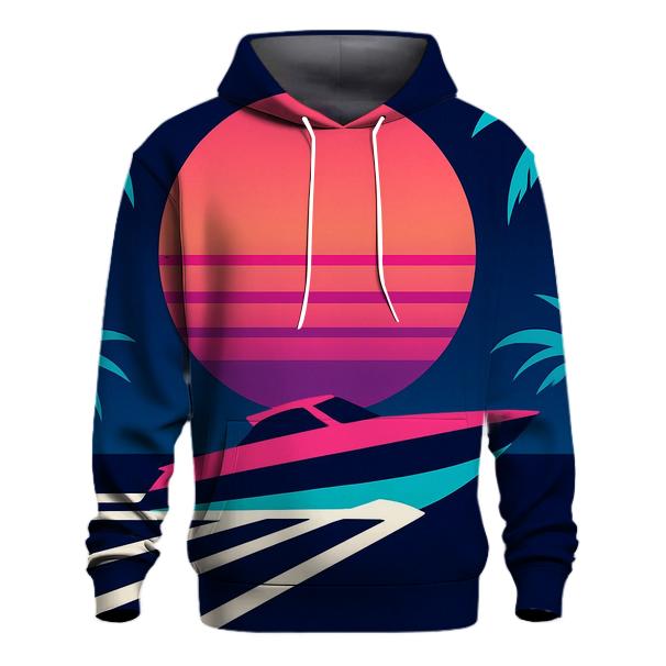 Miami Vice Speedboat Silhouette pullover hoodies