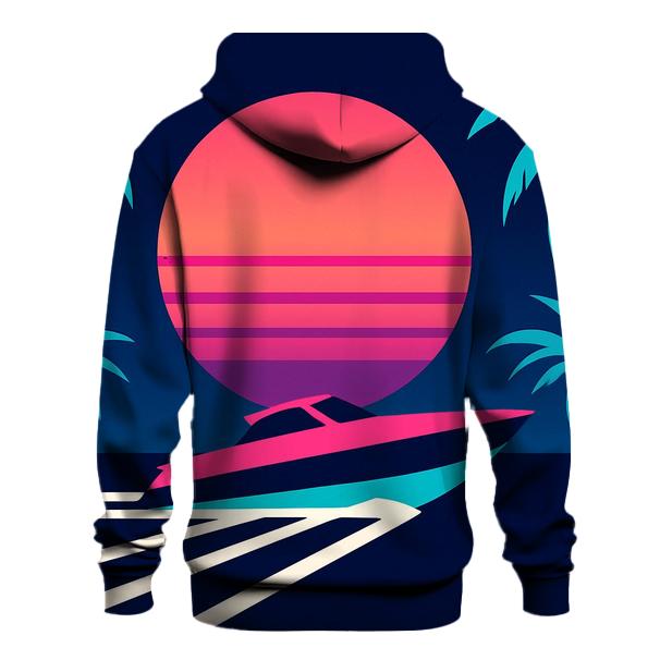 Miami Vice Speedboat Silhouette pullover hoodies
