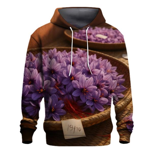 Saffron Crocus Drying Trays In A Mountain Courtyard designer hoodies