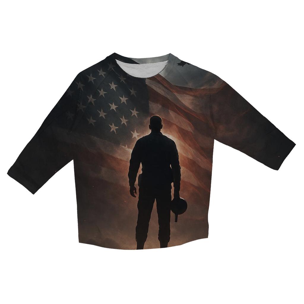 Midnight Watch Over Liberty designer 3/4 sleeve blouses