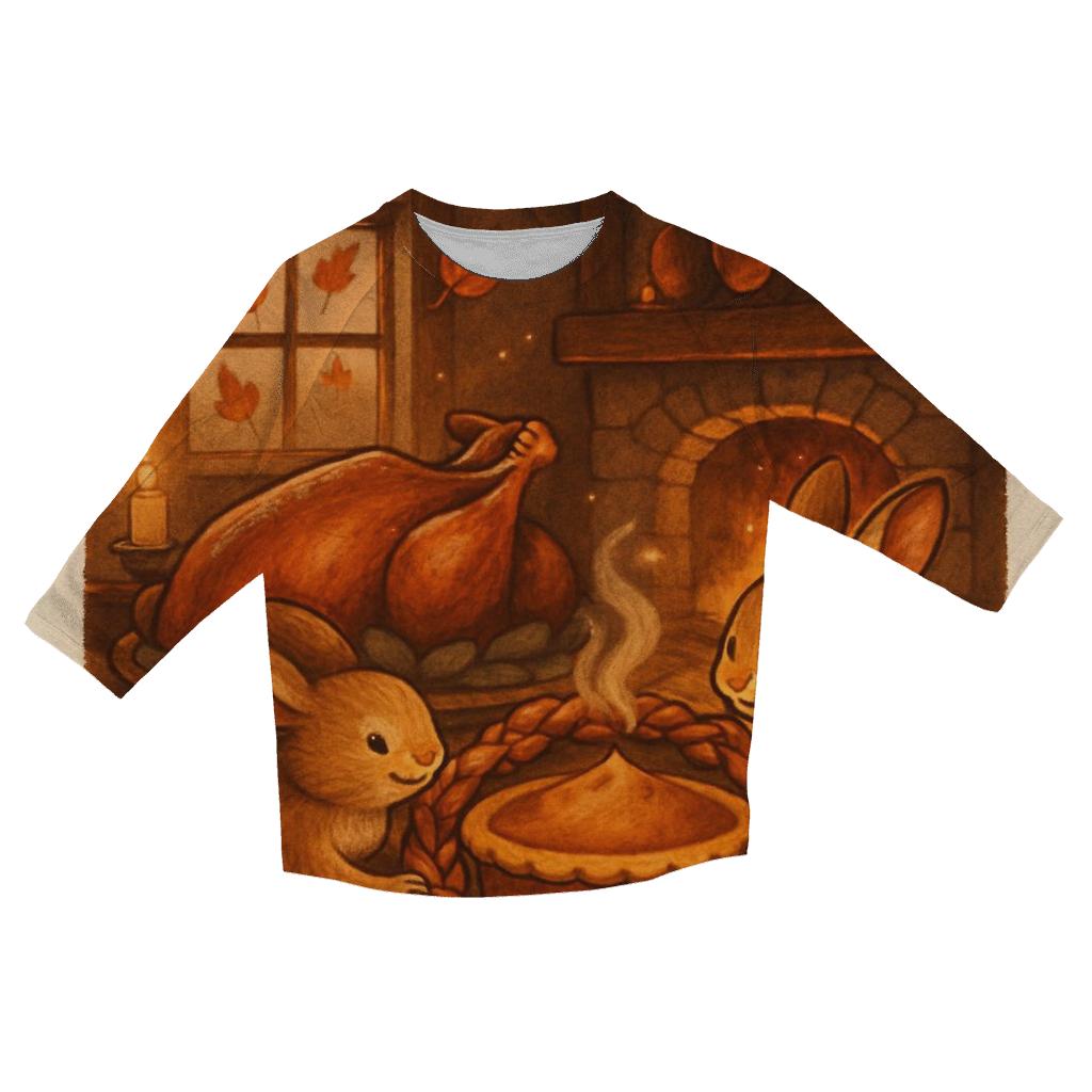Candlelit Cornucopia Cottage Feast custom 3/4 sleeve shirts