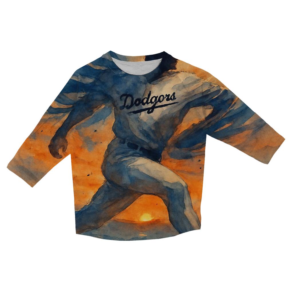 Coastal Windup In Sunset Glow personalized 3/4 sleeve tees