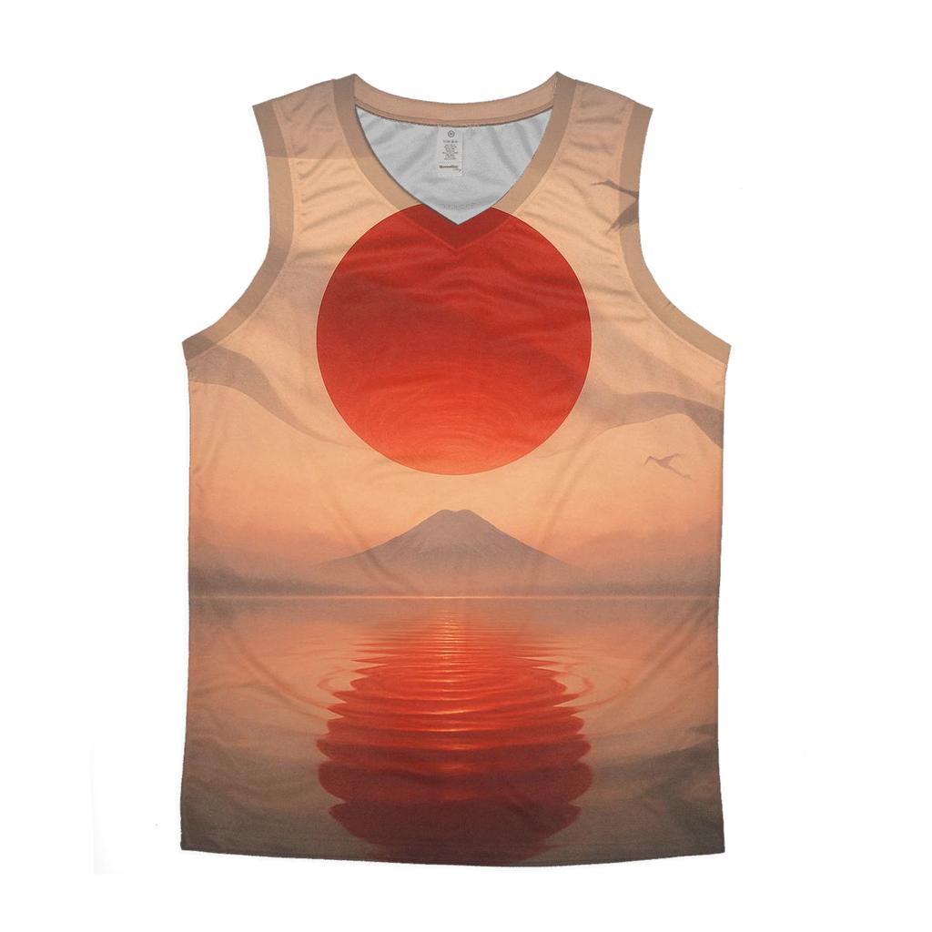 Rising Sun Mist Over Water sports performance tank tops