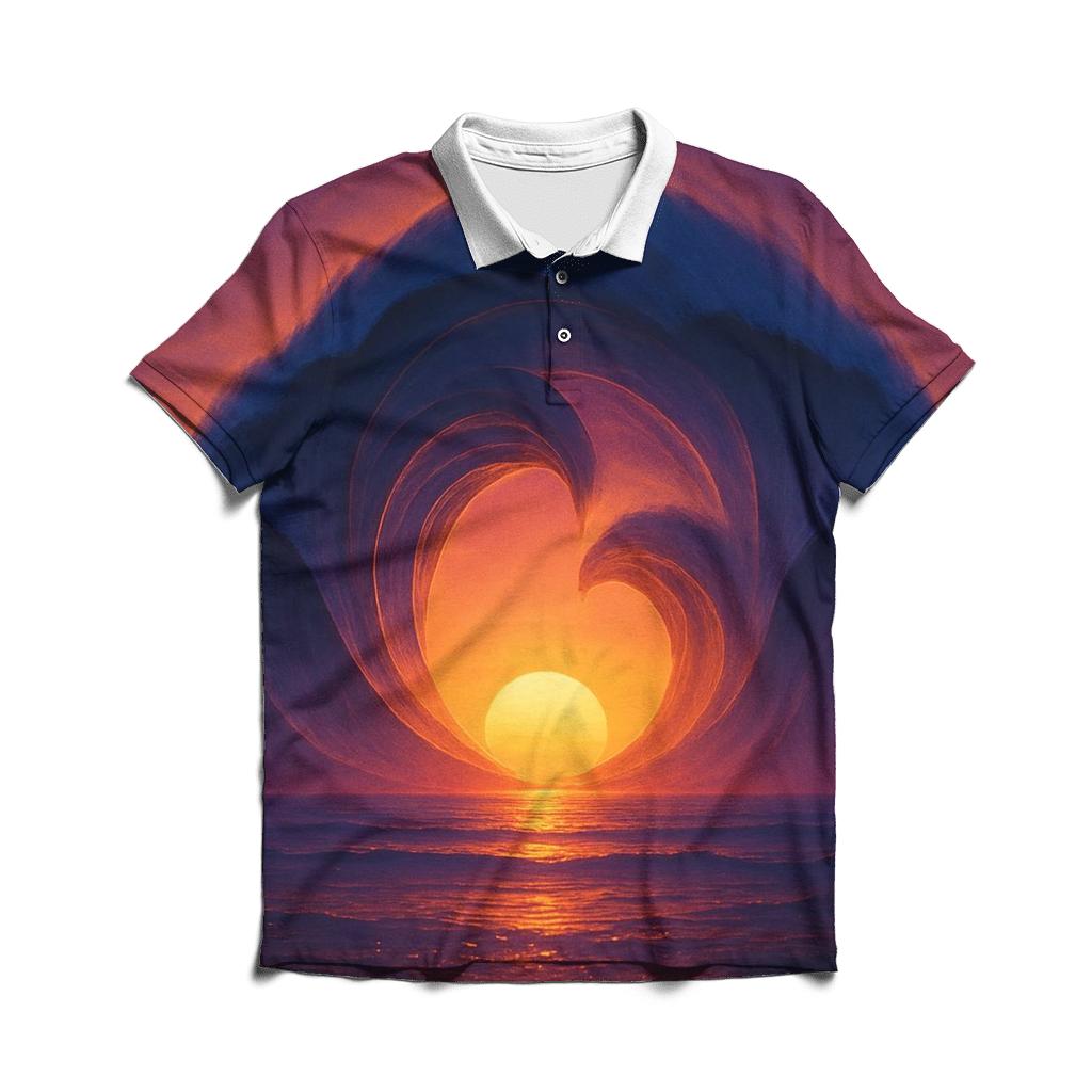 Ember Tide Cathedral embroidered polo tops