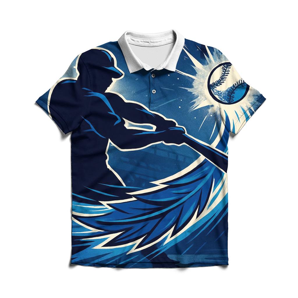 Bat Swing In Blue Jays Rush classic pique polos