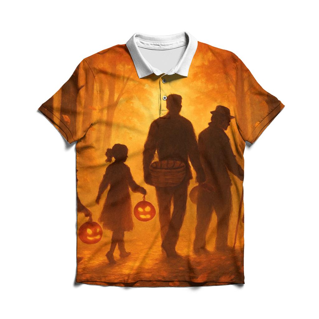 Golden Hour Gratitude Lantern Trail stylish collar polo tees