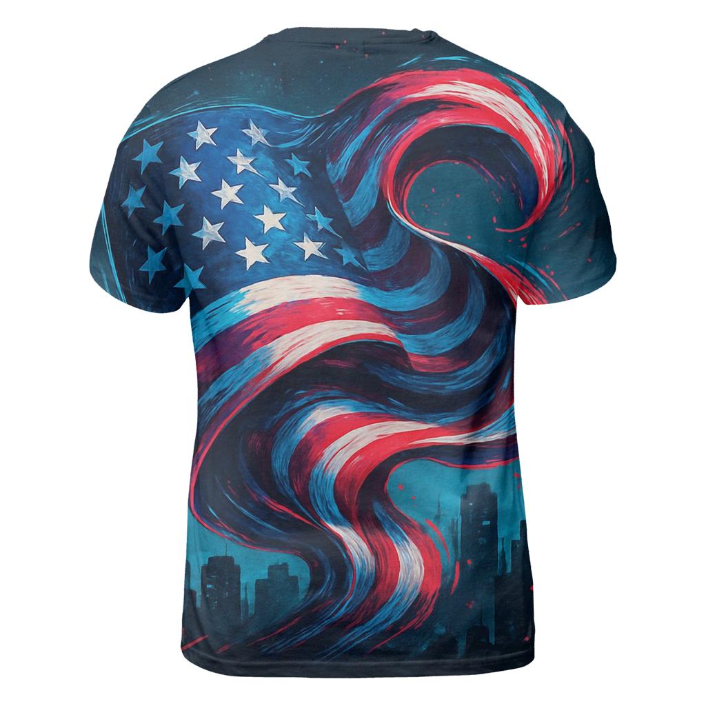 Neon Skyline Flag Surge custom all-over print shirts