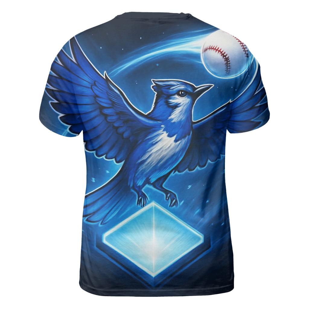 Aurora Flight Blue Jays Diamond vibrant all-over design tees
