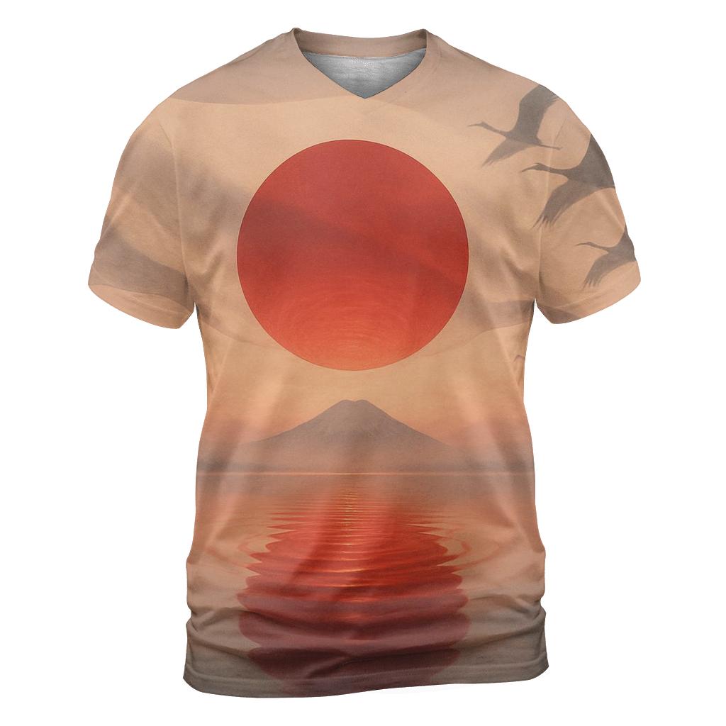 Rising Sun Mist Over Water custom all-over print shirts