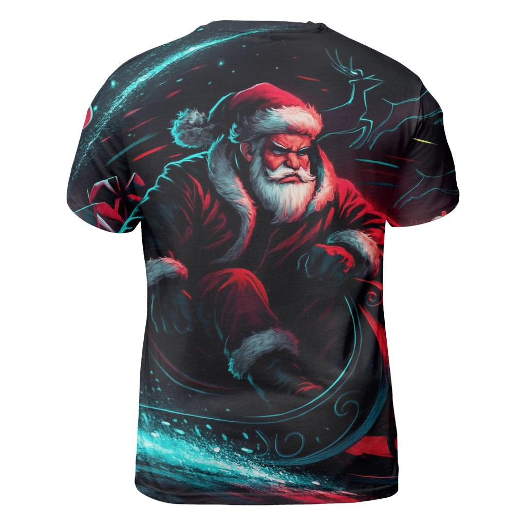 Neon Sleigh Drift Santa trendy printed shirt styles