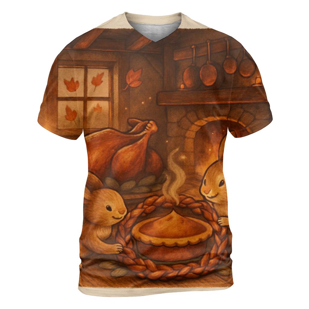 Candlelit Cornucopia Cottage Feast statement graphic shirts