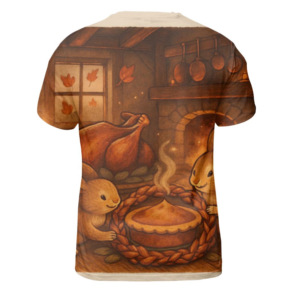 Candlelit Cornucopia Cottage Feast statement graphic shirts