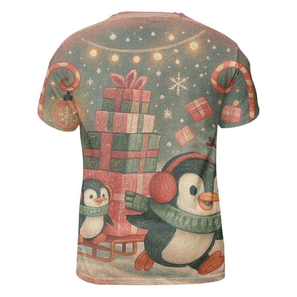 Mischief Penguin Postal Parade In A Snow Globe Street custom all-over print shirts