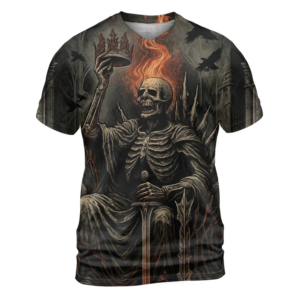 Throne Of The Ash Crown Sovereign vibrant all-over design tees