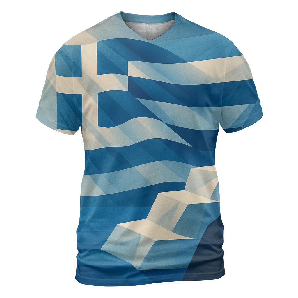 Aegean Geometry Banner trendy printed shirt styles