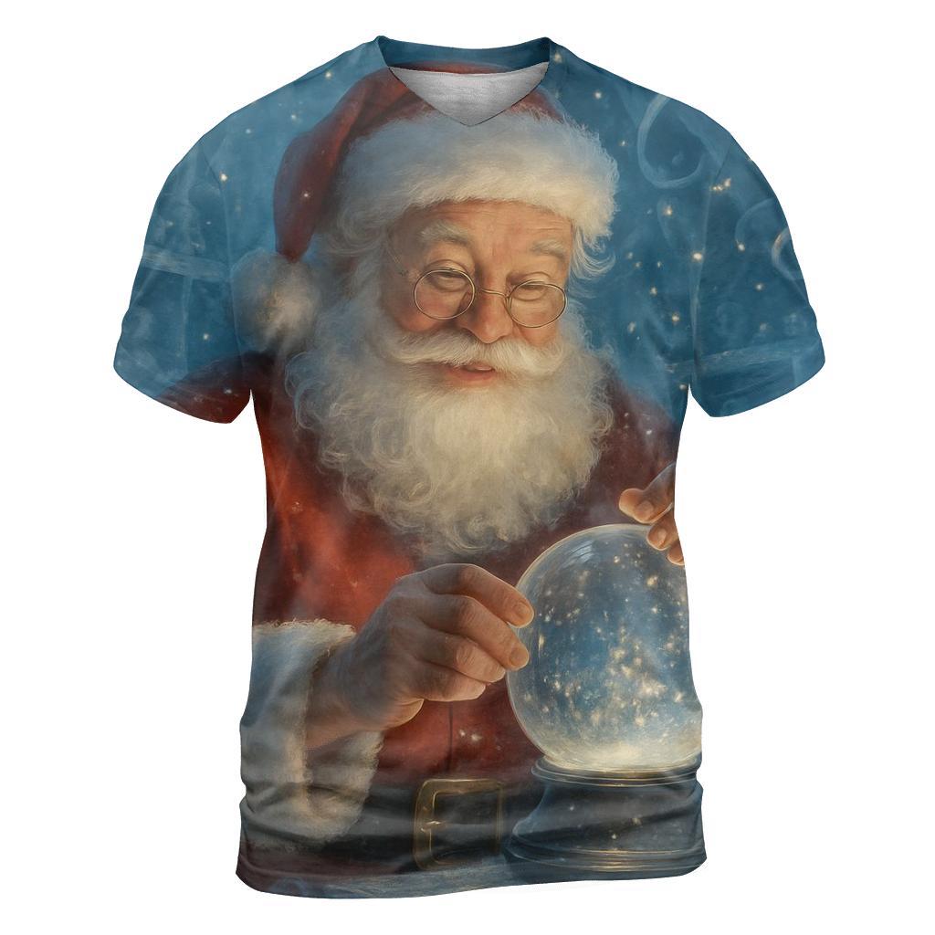 Crystal Workshop Starlight Santa unique graphic print tees