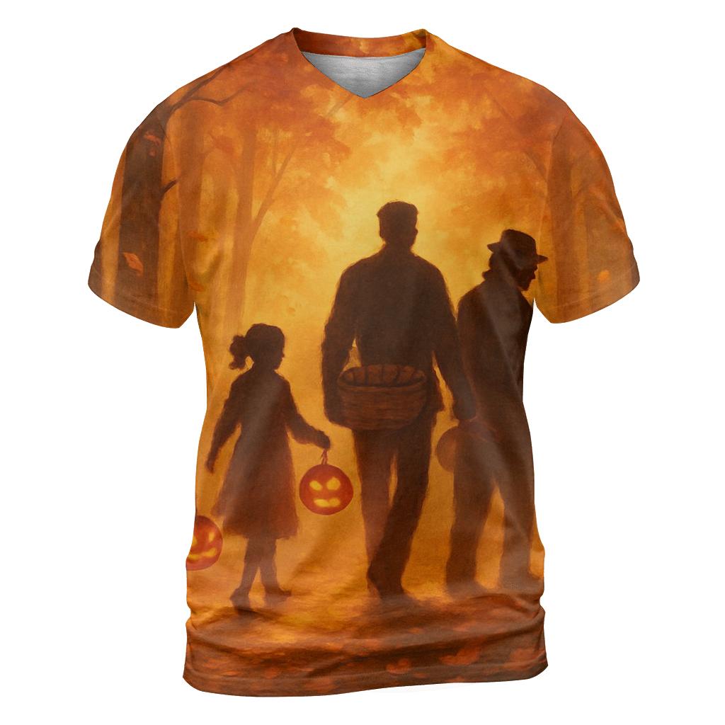 Golden Hour Gratitude Lantern Trail creative print fashion shirts