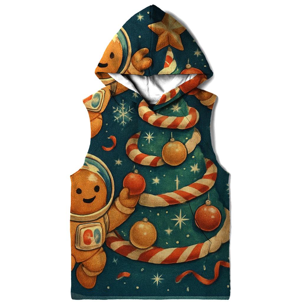 Gingerbread Astronauts Decorating A Zero Gravity Tree graphic hoodies